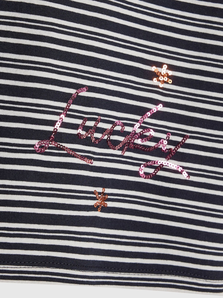 River Island Blue Stripe Embellished T-Shirt - Image 3 of 3 River Island Blue Stripe Embellished T-Shirt - Image 3 of 3