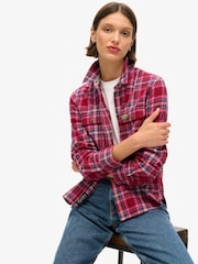 Superdry Berry Red Check 100% Cotton Lumberjack Check Flannel Shirt - Image 3 of 7