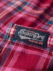 Superdry Berry Red Check 100% Cotton Lumberjack Check Flannel Shirt - Image 6 of 7