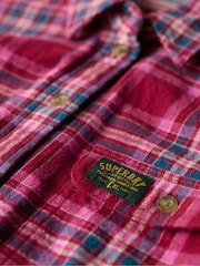 Superdry Berry Red Check 100% Cotton Lumberjack Check Flannel Shirt - Image 7 of 7
