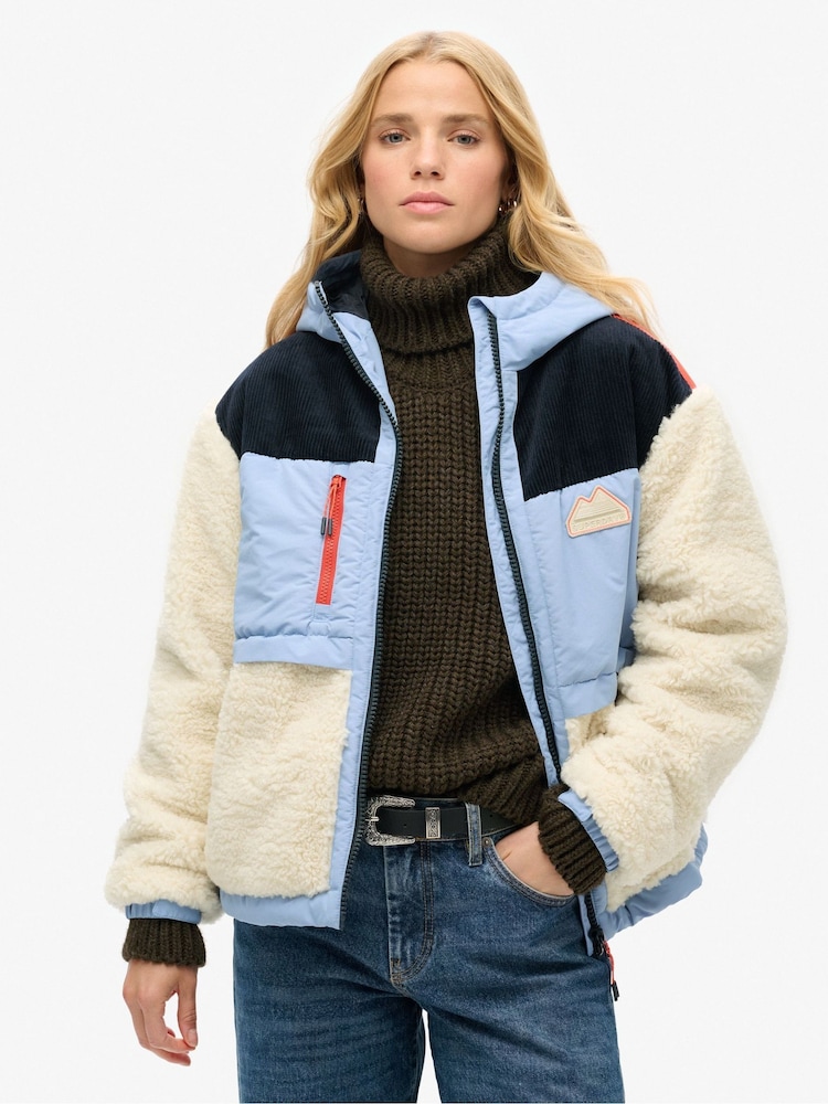 Urban/Cream - Superdry Fleecejacke mit Kapuze - Bild 1 von 6