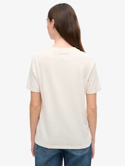 Superdry Oat Cream Marl Embossed VL Relaxed T-Shirt - Image 2 of 7