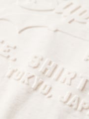 Superdry Oat Cream Marl Embossed VL Relaxed T-Shirt - Image 7 of 7