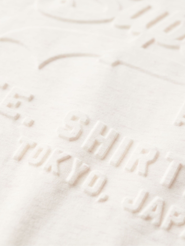 Superdry Oat Cream Marl Embossed VL Relaxed T-Shirt - Image 7 of 7