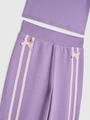 River Island Purple Bow Top & Wide Leg Joggers Set - Image 4 of 4