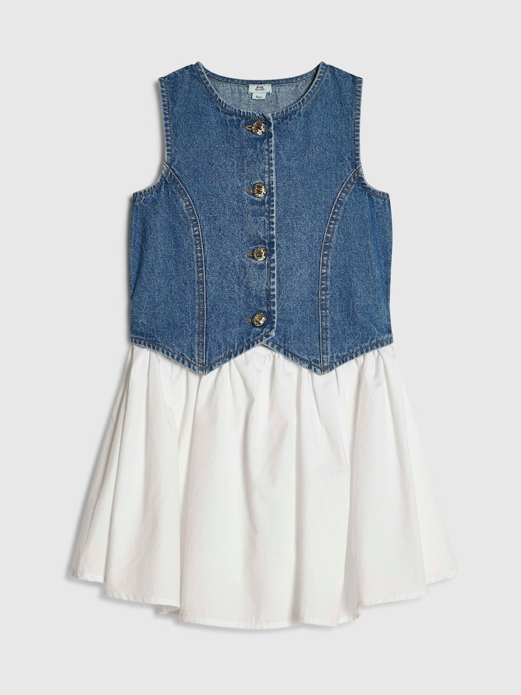 River Island Blue Hybrid Waistcoat Dress - Image 1 of 4
