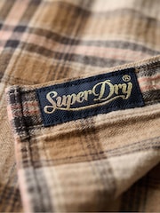 Superdry Beige/Cream Check 100% Cotton Lumberjack Check Flannel Shirt - Image 6 of 6