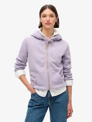 Superdry Brassica Lilac Essential Logo Zip Hoodie - Image 1 of 6