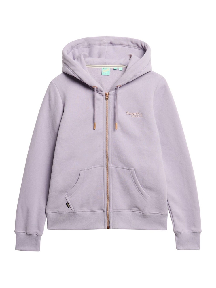 Superdry Brassica Lilac Essential Logo Zip Hoodie - Image 4 of 6