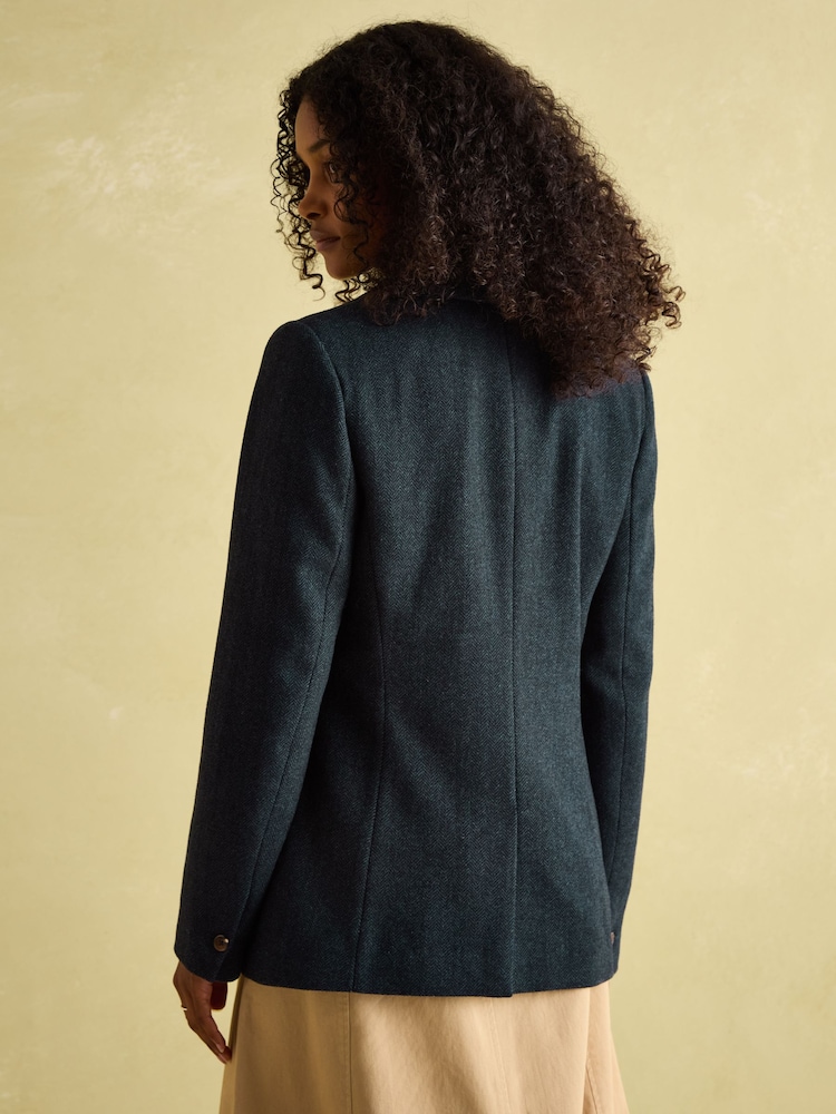 Joules Bramble Navy Blue Tweed Blazer - Image 2 of 9