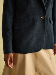 Joules Bramble Navy Blue Tweed Blazer - Image 4 of 9