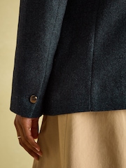 Joules Bramble Navy Blue Tweed Blazer - Image 7 of 9