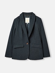 Joules Bramble Navy Blue Tweed Blazer - Image 9 of 9