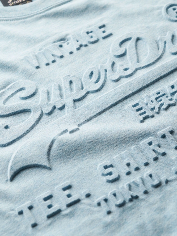Azul piedra jaspeado - Camiseta holgada con logo vintage grabado VL de Superdry - Imagen 5 de 5 Azul piedra jaspeado - Camiseta holgada con logo vintage grabado VL de Superdry - Imagen 5 de 5
