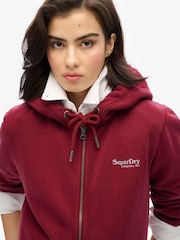 Superdry Rich Burgundy Essential Logo Zip Hoodie - Image 4 of 6
