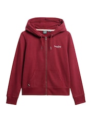 Superdry Rich Burgundy Essential Logo Zip Hoodie - Image 5 of 6
