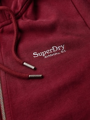 Superdry Rich Burgundy Essential Logo Zip Hoodie - Image 6 of 6
