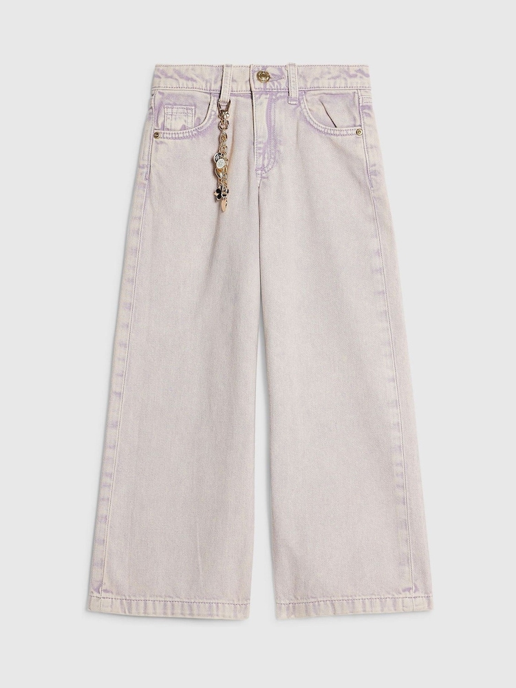 Fioletowy - River Island Wide Leg Jeans - Obraz 1 z 4 Fioletowy - River Island Wide Leg Jeans - Obraz 1 z 4