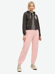 Superdry Bison Black 100% Cotton Athletic Relaxed Crop Zip Hoodie - Image 2 of 5