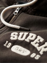 Superdry Bison Black 100% Cotton Athletic Relaxed Crop Zip Hoodie - Image 5 of 5
