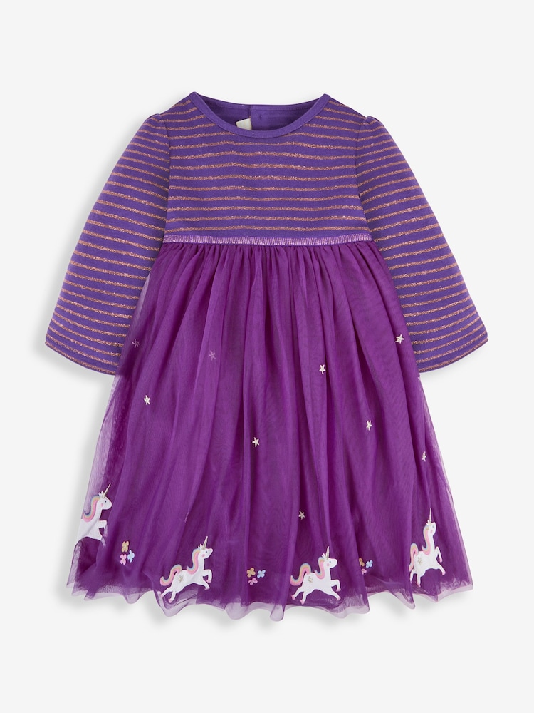 Morado - JoJo Maman Bébé Unicornio Vestido de fiesta - Imagen 1 de 4 Morado - JoJo Maman Bébé Unicornio Vestido de fiesta - Imagen 1 de 4