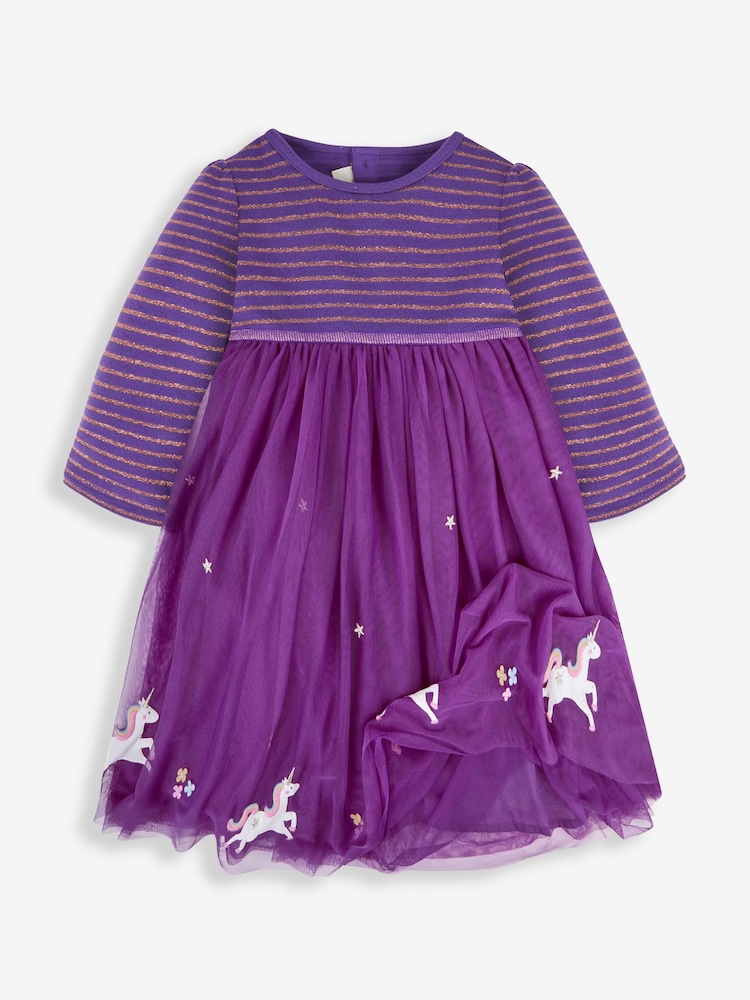 Morado - JoJo Maman Bébé Unicornio Vestido de fiesta - Imagen 2 de 4 Morado - JoJo Maman Bébé Unicornio Vestido de fiesta - Imagen 2 de 4