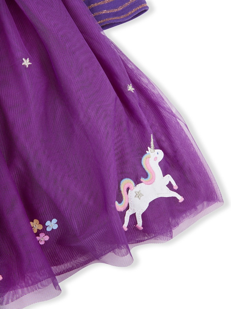 Morado - JoJo Maman Bébé Unicornio Vestido de fiesta - Imagen 4 de 4 Morado - JoJo Maman Bébé Unicornio Vestido de fiesta - Imagen 4 de 4