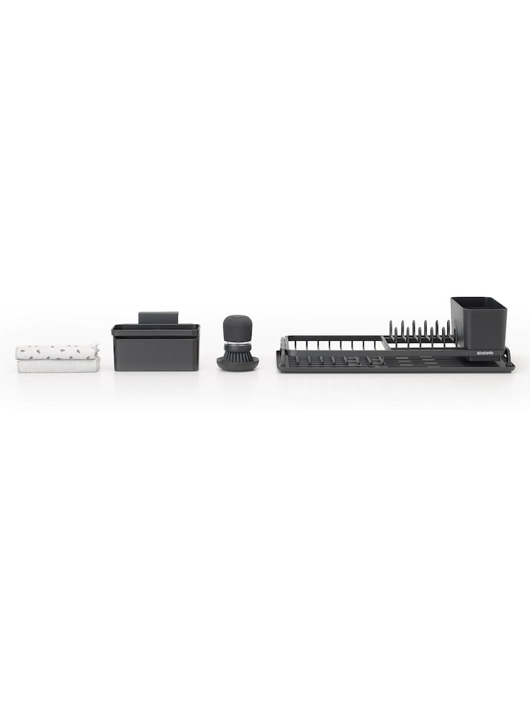 Brabantia Set of 4 Dark Grey Dish Washing and Drying Rack Accessories - Image 1 of 4