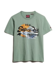 Superdry Laurel Khaki 100% Cotton Tokyo VL Graphic Relaxed T-Shirt - Image 4 of 5