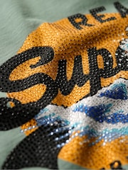 Superdry Laurel Khaki 100% Cotton Tokyo VL Graphic Relaxed T-Shirt - Image 5 of 5