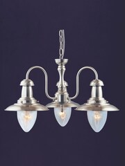 Searchlight Satin Silver Dover 3 Light Ceiling Light - Image 1 of 1