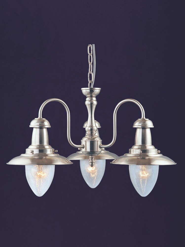 Searchlight Satin Silver Dover 3 Light Ceiling Light - Image 1 of 1
