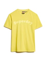 Superdry Buttercup Yellow Cooper Tonal Logo Relaxed 100% Cotton T-Shirt - Image 5 of 6