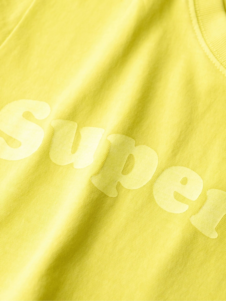 Superdry Buttercup Yellow Cooper Tonal Logo Relaxed 100% Cotton T-Shirt - Image 6 of 6