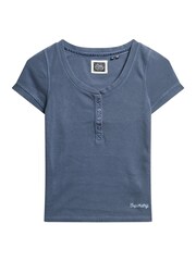 Superdry Mariner Navy Essential Button Down Short Sleeve Top - Image 5 of 5
