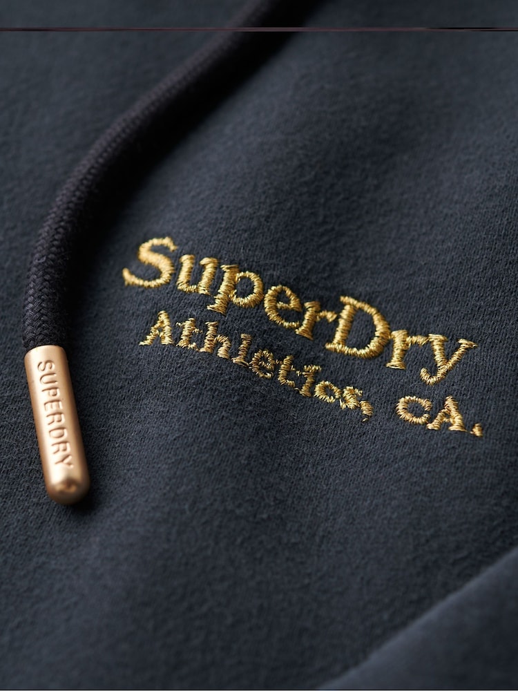 Superdry Richest Navy Essential Logo Zip Hoodie - Image 5 of 6