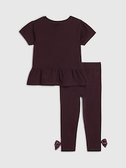 River Island Red Satin Bow T-Shirt & Legging Set - Image 3 of 5