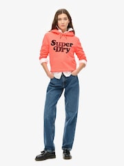 Superdry Coral Cooper Tonal Logo 100% Cotton Hoodie - Image 2 of 6
