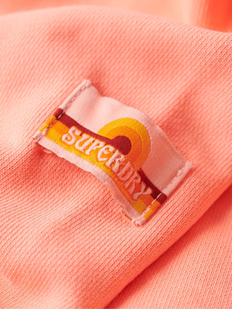Superdry Coral Cooper Tonal Logo 100% Cotton Hoodie - Image 5 of 6