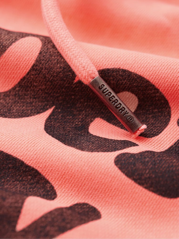 Superdry Coral Cooper Tonal Logo 100% Cotton Hoodie - Image 6 of 6