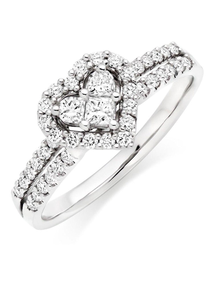 Beaverbrooks 18ct Heart Shaped Diamond Ring - Image 1 of 6