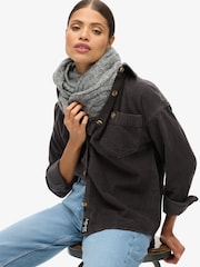 Superdry Black Birch Chunky Cord 100% Cotton Shacket - Image 3 of 3