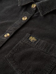 Preto - Superdry Birch Chunky Cord 100% Algodão Shacket - Imagem 6 de 7