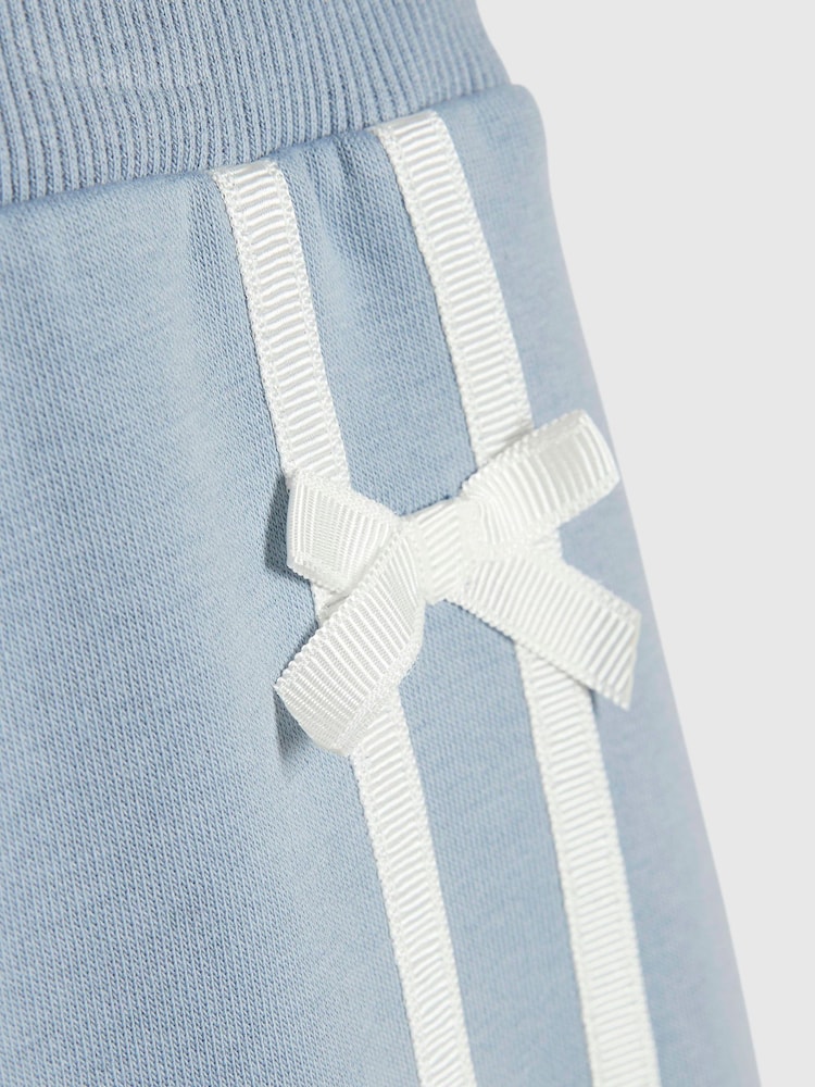 River Island Blue Bow Top & Wide Leg Joggers Set - Image 5 of 5 River Island Blue Bow Top & Wide Leg Joggers Set - Image 5 of 5