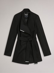 Ted Baker Black Rosess Short Wool Wrap Coat - Image 6 of 6