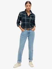 Superdry Navy/Green Check 100% Cotton Lumberjack Check Flannel Shirt - Image 3 of 7