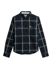 Superdry Navy/Green Check 100% Cotton Lumberjack Check Flannel Shirt - Image 5 of 7