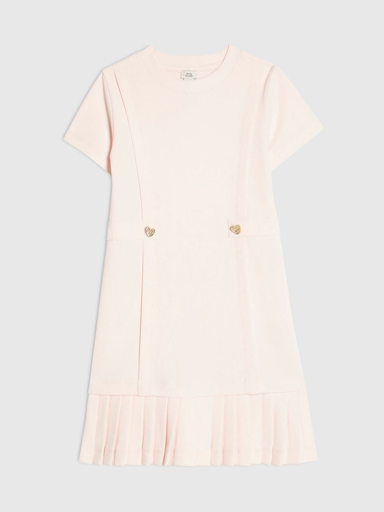 River Island Pink Pleated Hem Dress - Image 1 of 4