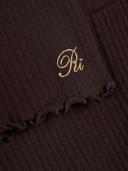 River Island Brown Textured T- Shirt & Legging Set - Image 3 of 4