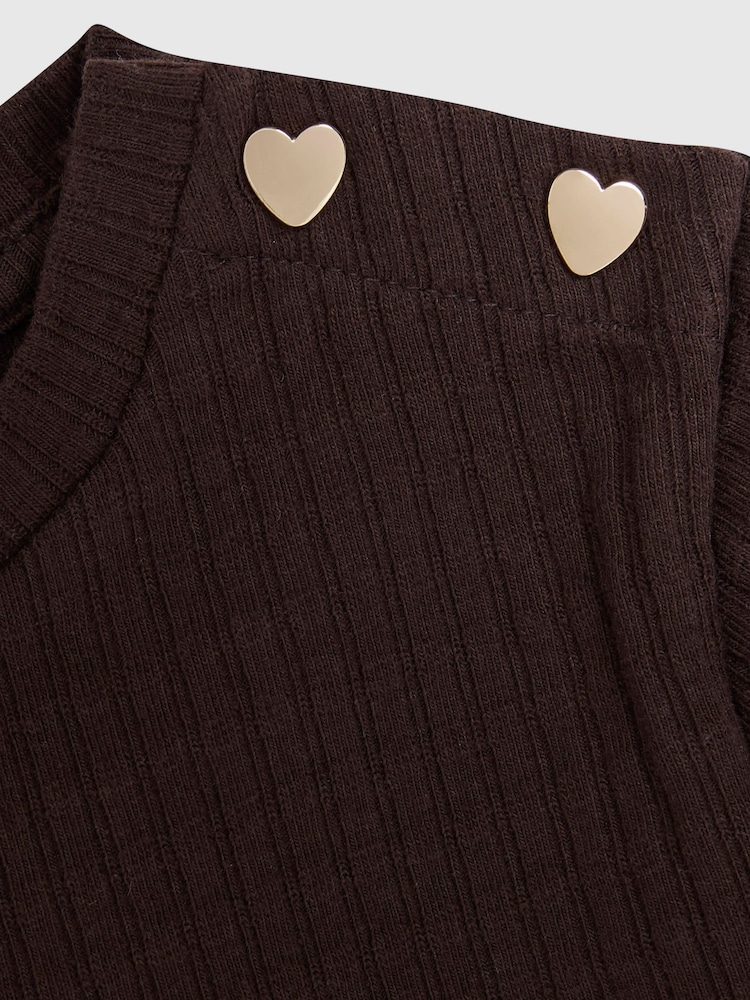 River Island Brown Textured T- Shirt & Legging Set - Image 4 of 4 River Island Brown Textured T- Shirt & Legging Set - Image 4 of 4